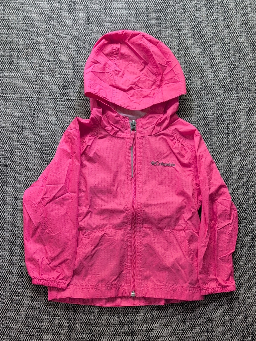 Columbia Girls' Hot Pink Hooded Windbreaker Jacket